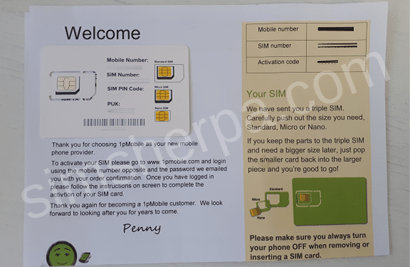 Photo of 1pMobile's welcome letter
