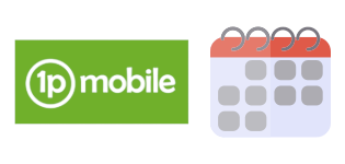 1pMobile logo and a schedule
