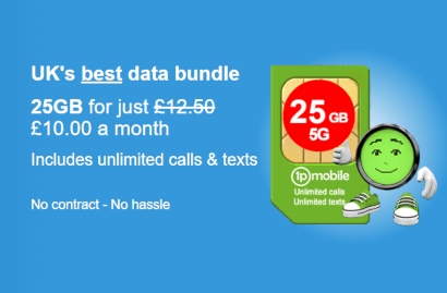 1p Mobile £10 for 25GB offer