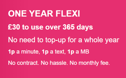 One Year Flexi SIM wording