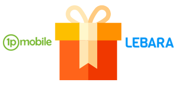 A gift with 1pMobile and Lebara logos