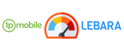 1pMobile and Lebara logos with speedometer