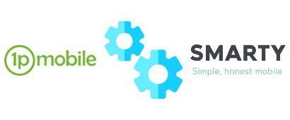 1pMobile and SMARTY logos with phone