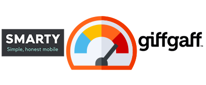 Speedometer with giffgaff and SMARTY logos