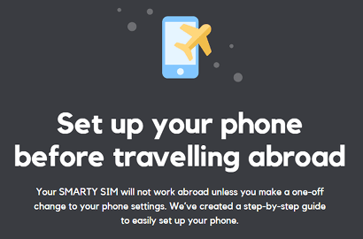 SMARTY activate roaming banner