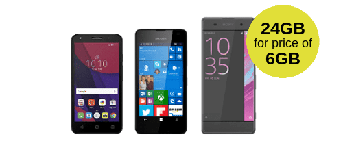 24GB for 6GB all smartphones