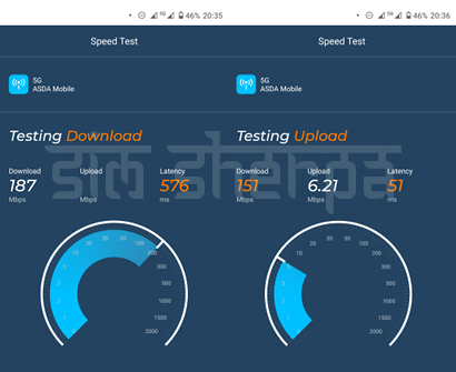 Screenshot of ASDA speed tests