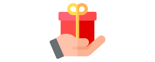 Hand with a gift box