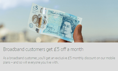 £5 note and broadband customers lettering