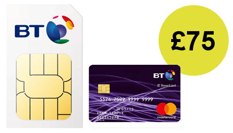 BT Mobile £75 Reward Card
