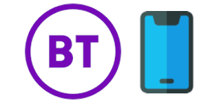 BT Mobile logo and phone with SIM card