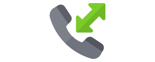 Phone icon with arrows directing a call