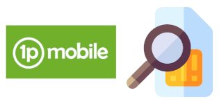 1pMobile logo with a magnifying glass and SIM card