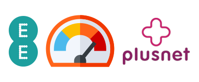 Speedometer with Plusnet and EE logos