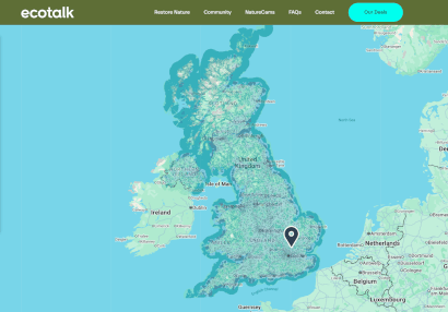 Screenshot of Ecotalk coverage checker