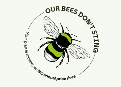 Bee graphic saying no annual price rises