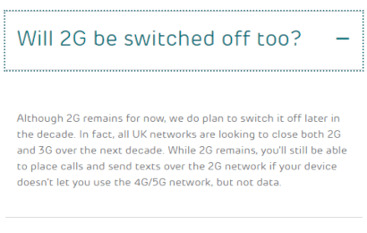 Screenshot of EE 2G FAQ
