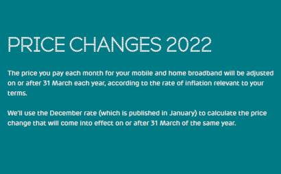 Price changes 2022