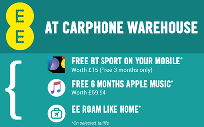 EE benefits via Carphone Warehouse