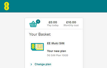EE checkout screenshot