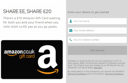 EE Amazon gift card
