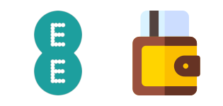 EE logo and a wallet