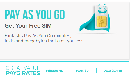 Free TPO Mobile PAYG SIM card
