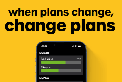 giffgaff banner that reads 'when plans change, change plans'