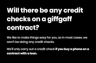 A screenshot of a giffgaff frequently asked question