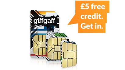 &pound;5 free credit with giffgaff