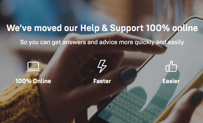100% online customer service banner