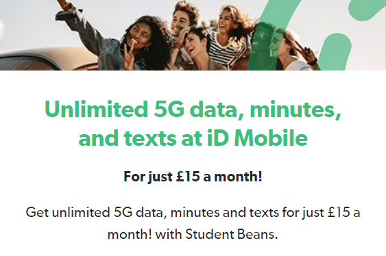 iD Mobile unlimited data student discount