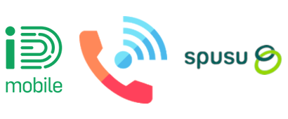 iD Mobile and spusu logos with a phone call
