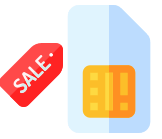 SIM card with sale ribbon