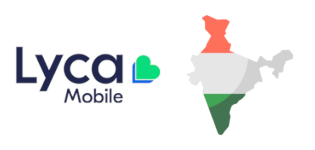 Lyca Mobile logo and a map of India