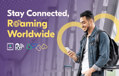 Stay connected, roaming worldwide banner