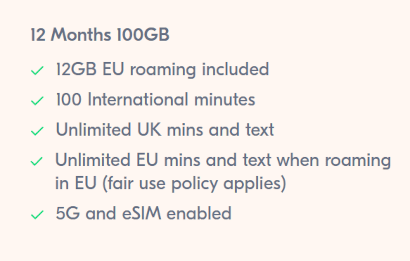 A list of plan features