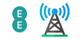 EE logo and a network mast