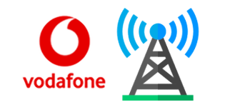 Vodafone logo and mast
