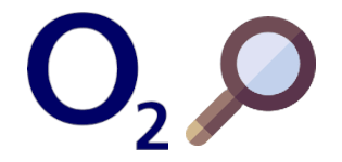 O2 logo and magnifying glass