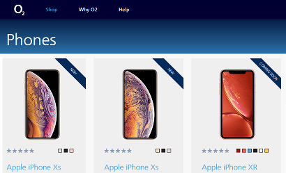 O2 Pay Monthly phone range