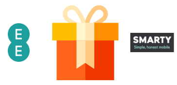 A gift with EE and SMARTY logos