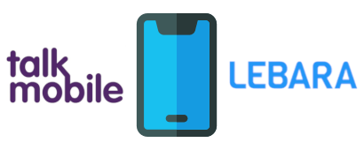 Talkmobile and Lebara logos with a phone