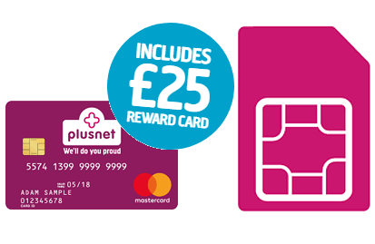 Plusnet Mobile's pre-paid Mastercard offer banner