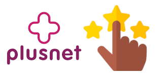 Rating stars and Plusnet logo