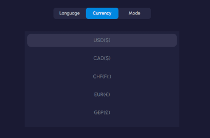 Currency list