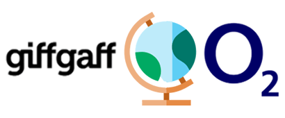 O2 and giffgaff logo with globe