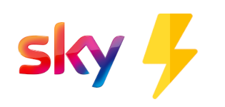 Sky logo with Lightning bolt