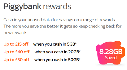 Screenshot of Piggybank rewards