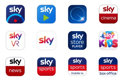 Sky TV app icons